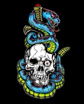 Skull with Snake T-shirt (Black)