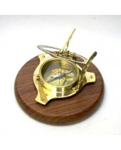 Sundial Compass (6inch) with Wood Base