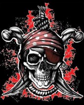 Pirate Skull & Rope T-shirt (Black)