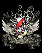 Skull with Scroll T-shirt (Black)