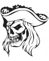Pirate Skull with Hat T-shirt (White)