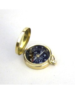 Solid Brass Covered Pocket Compass