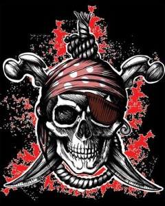 Pirate Skull & Rope T-shirt (Black)