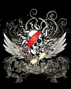 Skull with Scroll T-shirt (Black)