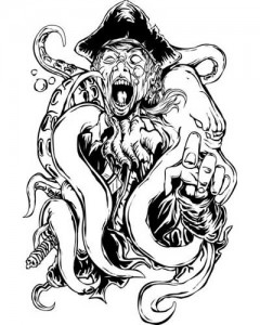 Screaming Octopus Man T-shirt (White)